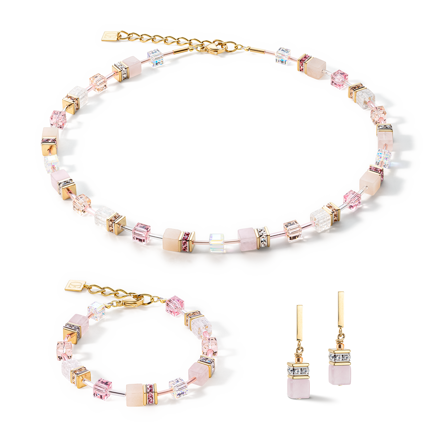 GeoCUBE® Iconic Precious earrings light rose