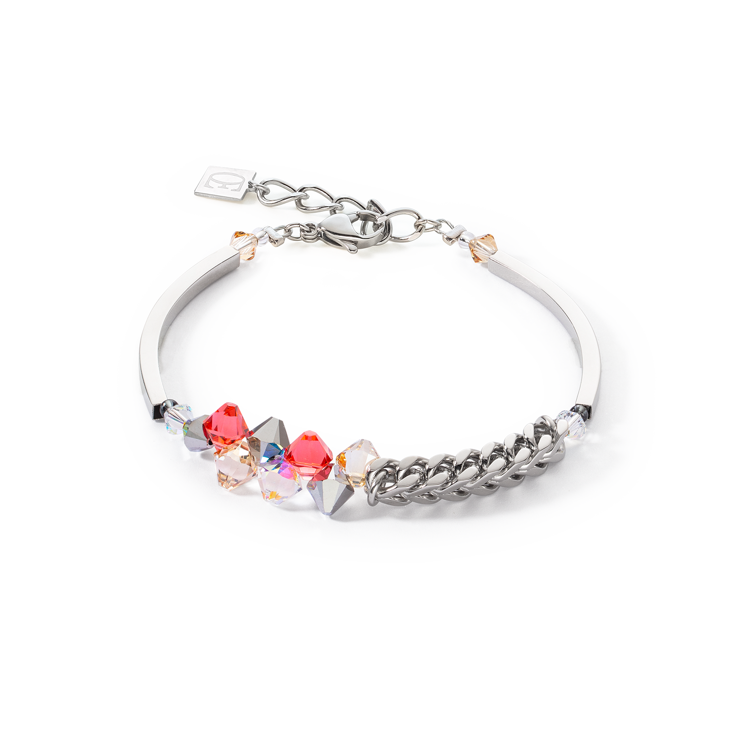 Dancing Crystals & Chunky Chain bracelet red