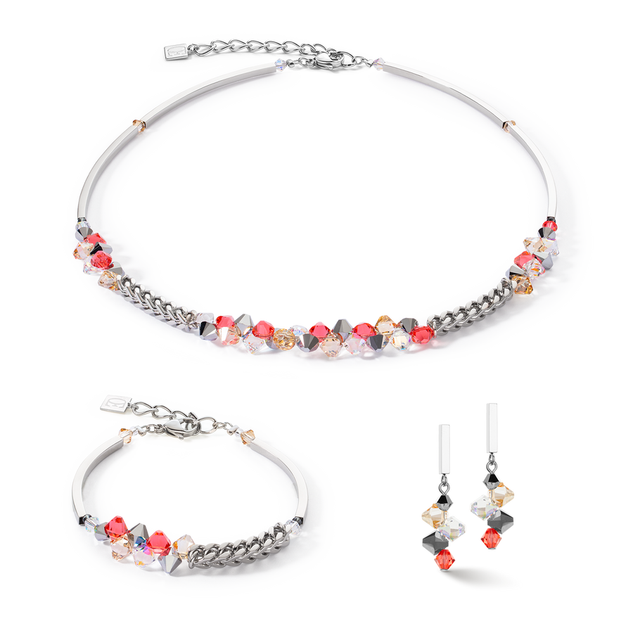 Dancing Crystals & Chunky Chain bracelet red
