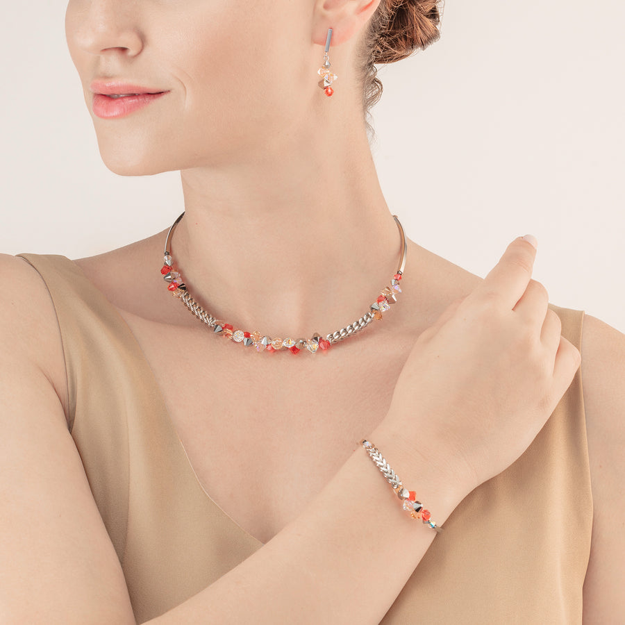 Dancing Crystals & Chunky Chain bracelet red