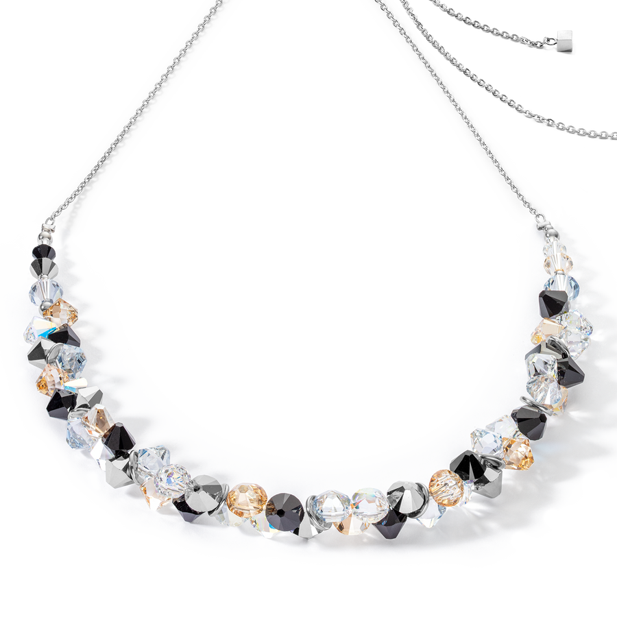 Dancing Crystals necklace silver black