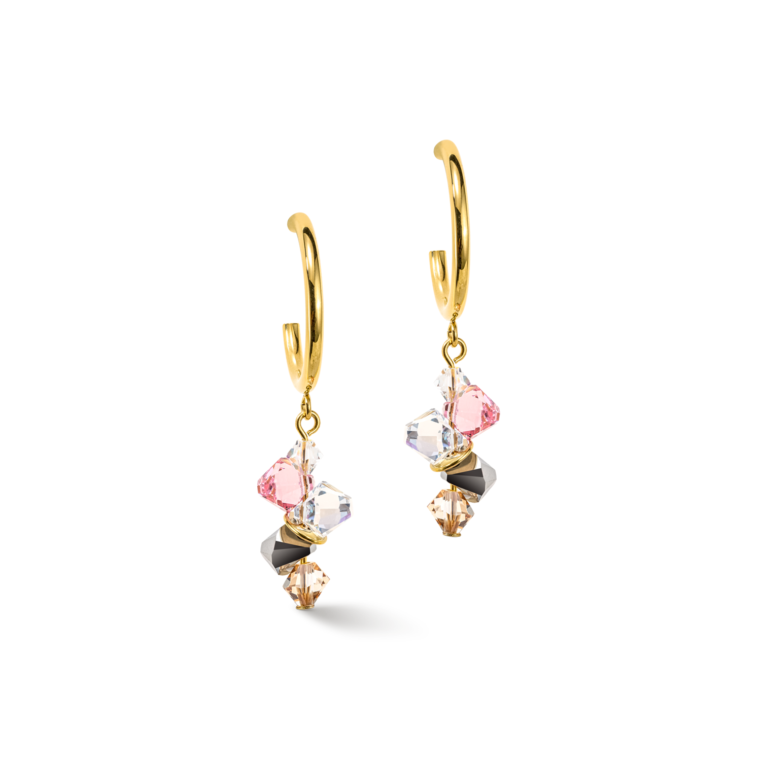 Dancing Crystals earrings gold light rose