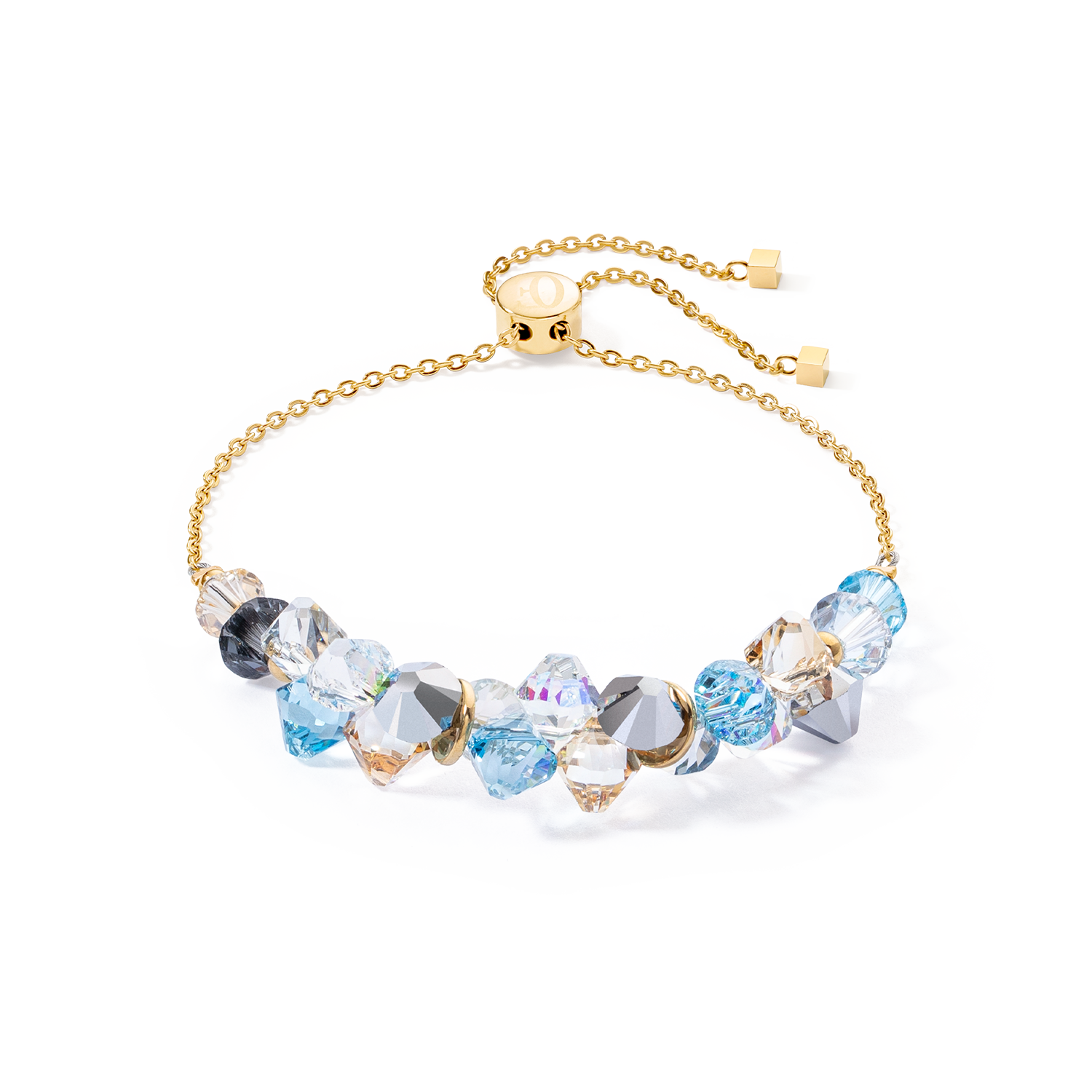 Dancing Crystals bracelet gold aqua