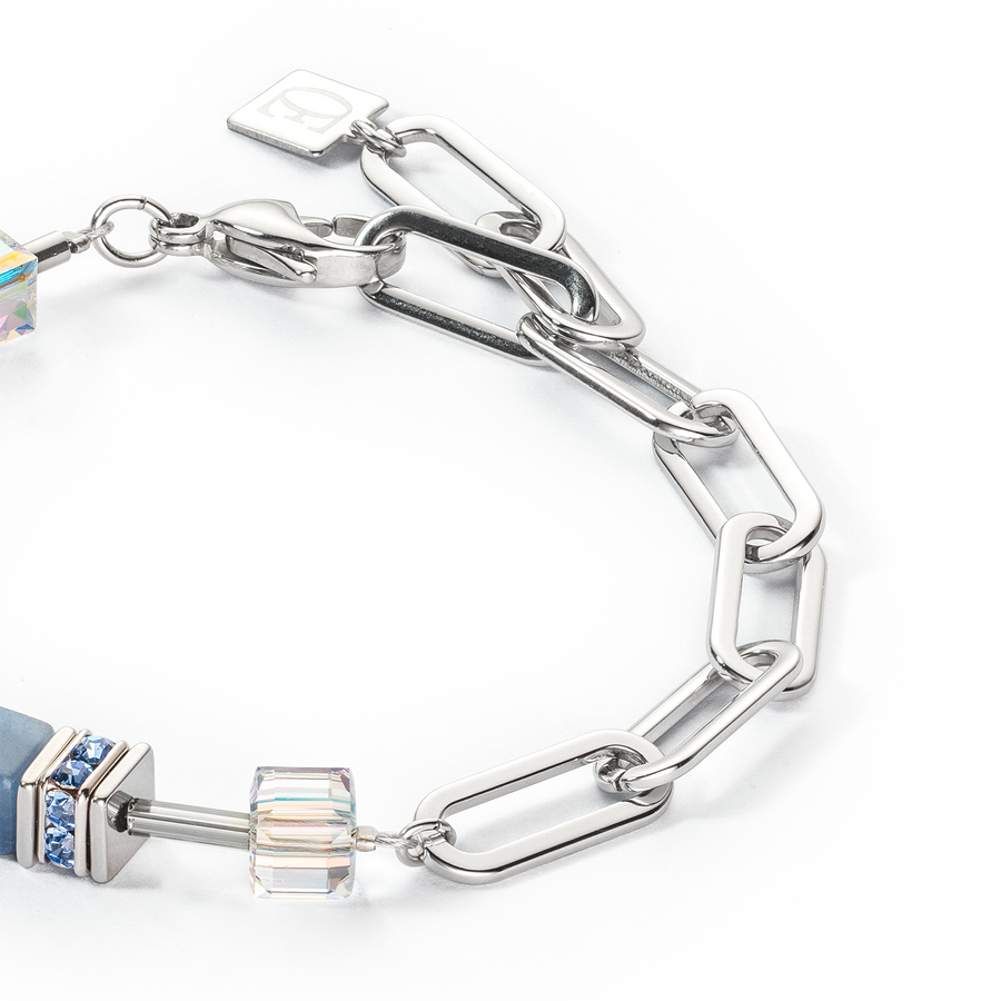 GeoCUBE® Fusion Chain bracelet silver blue