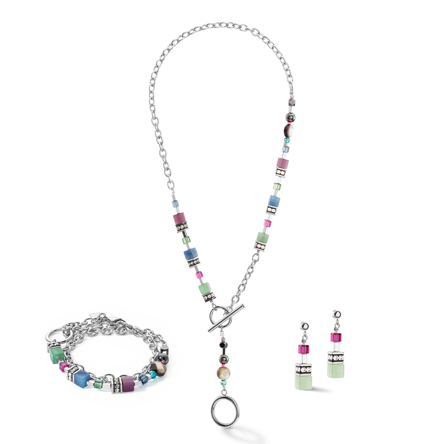 GeoCUBE® Fusion earrings Multicolour Gemstone