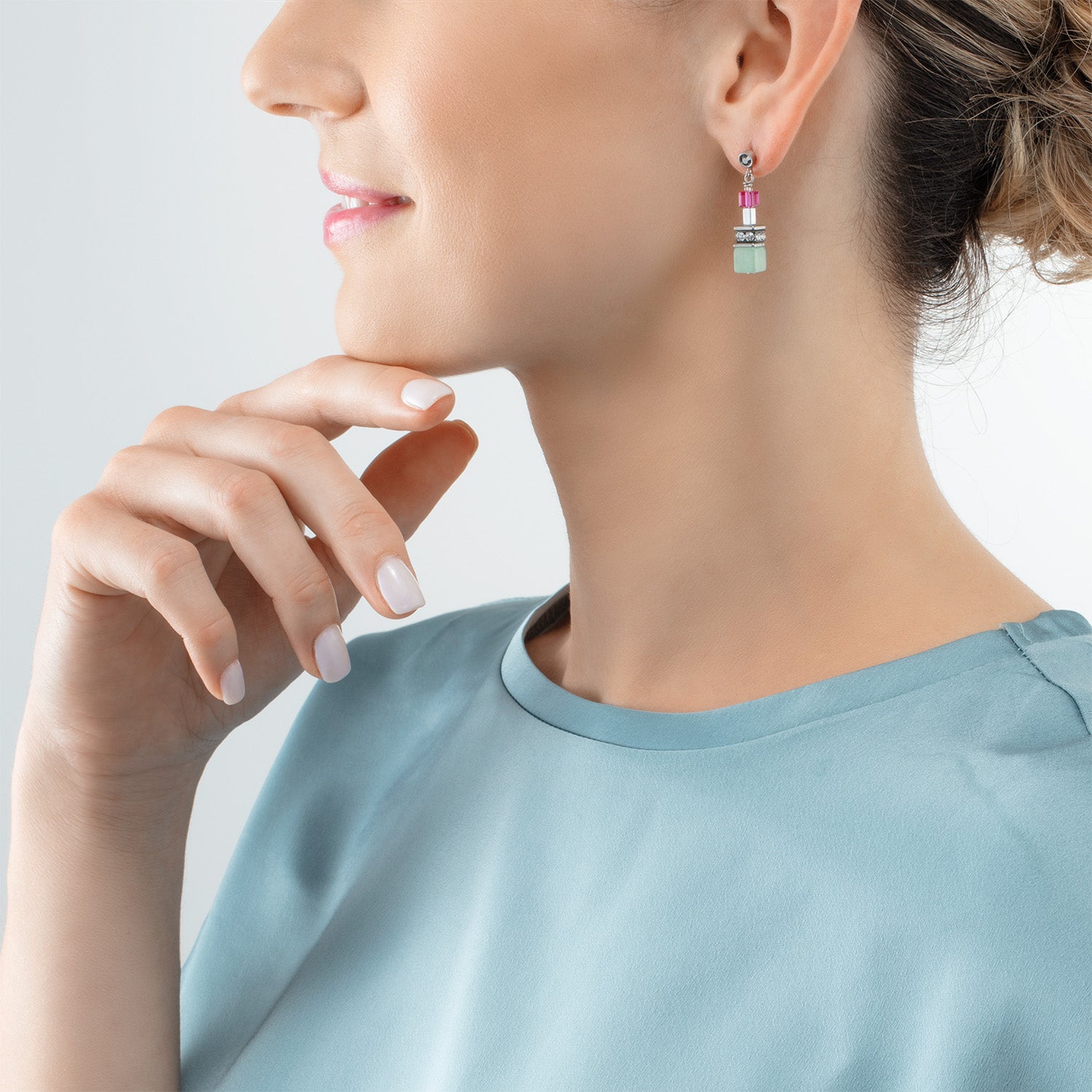 GeoCUBE® Fusion earrings Multicolour Gemstone