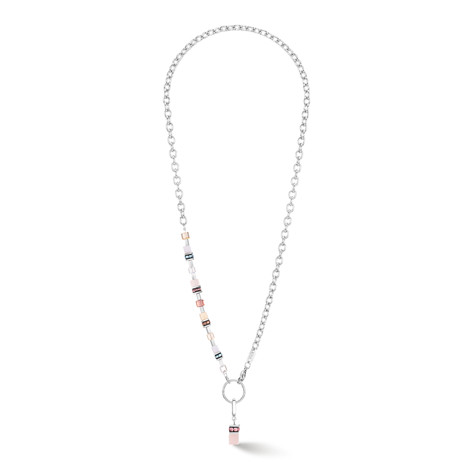 GeoCUBE® Fusion Charm necklace silver-pastel