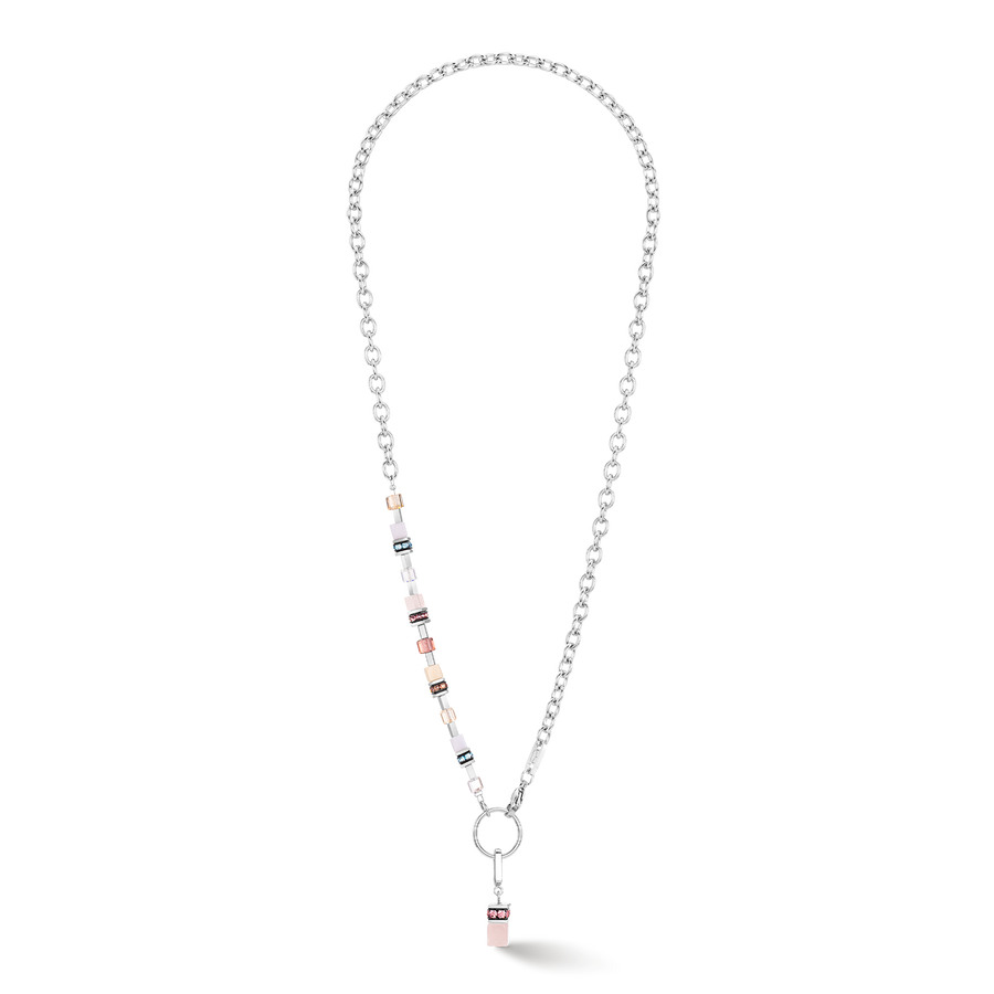 GeoCUBE® Fusion Charm necklace silver-pastel