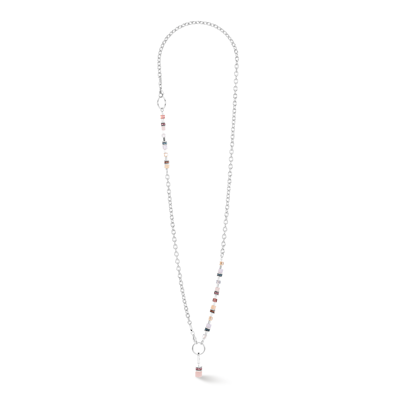 GeoCUBE® Fusion Charm necklace silver-pastel