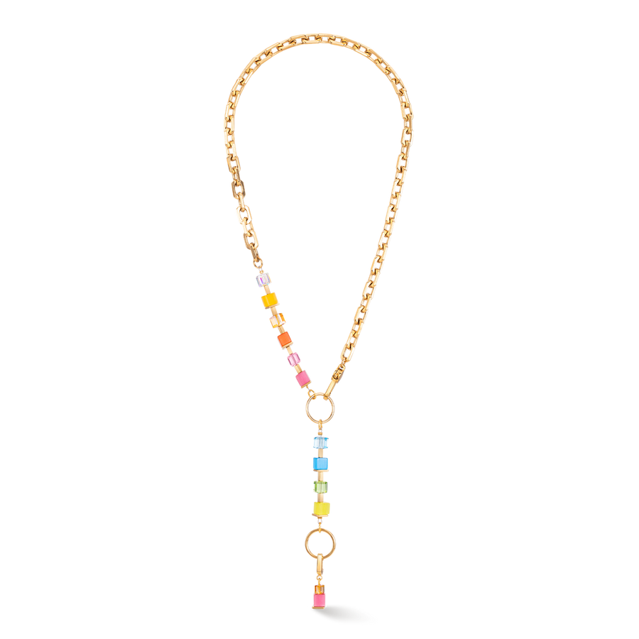 Necklace Cube Fusion Charm gold-rainbow