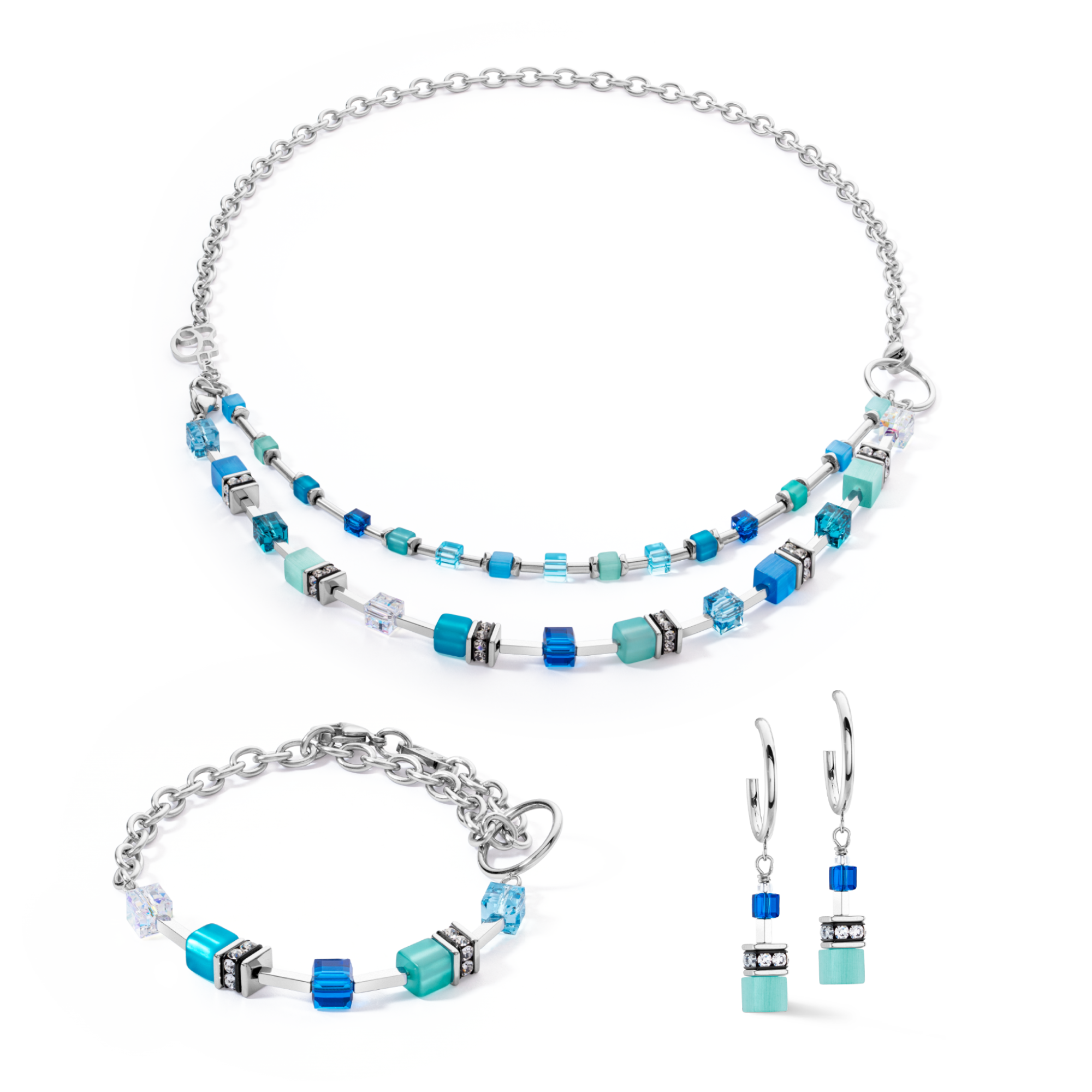 GeoCUBE® Iconic Layer Chain hoops Ocean Vibes