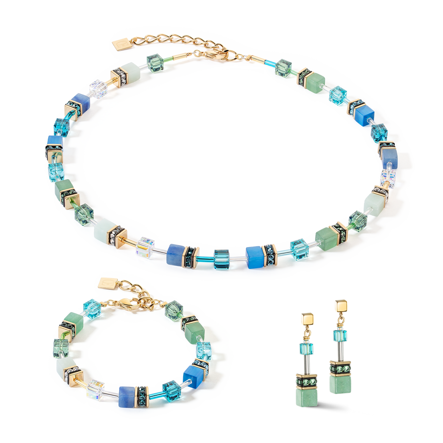 GeoCUBE® Iconic Precious necklace green-turquoise