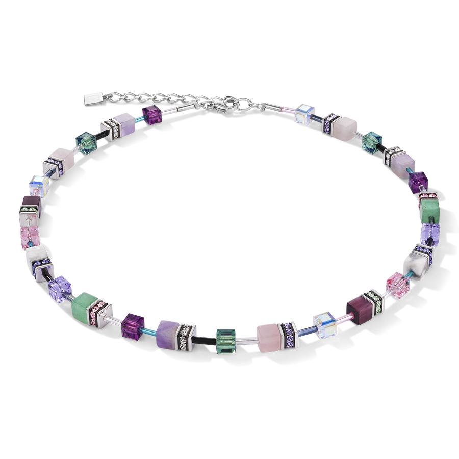 Necklace GeoCUBE®  Crystals & Gemstones lilac-green
