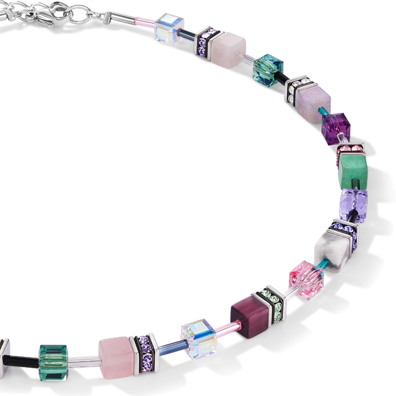 Necklace GeoCUBE®  Crystals & Gemstones lilac-green
