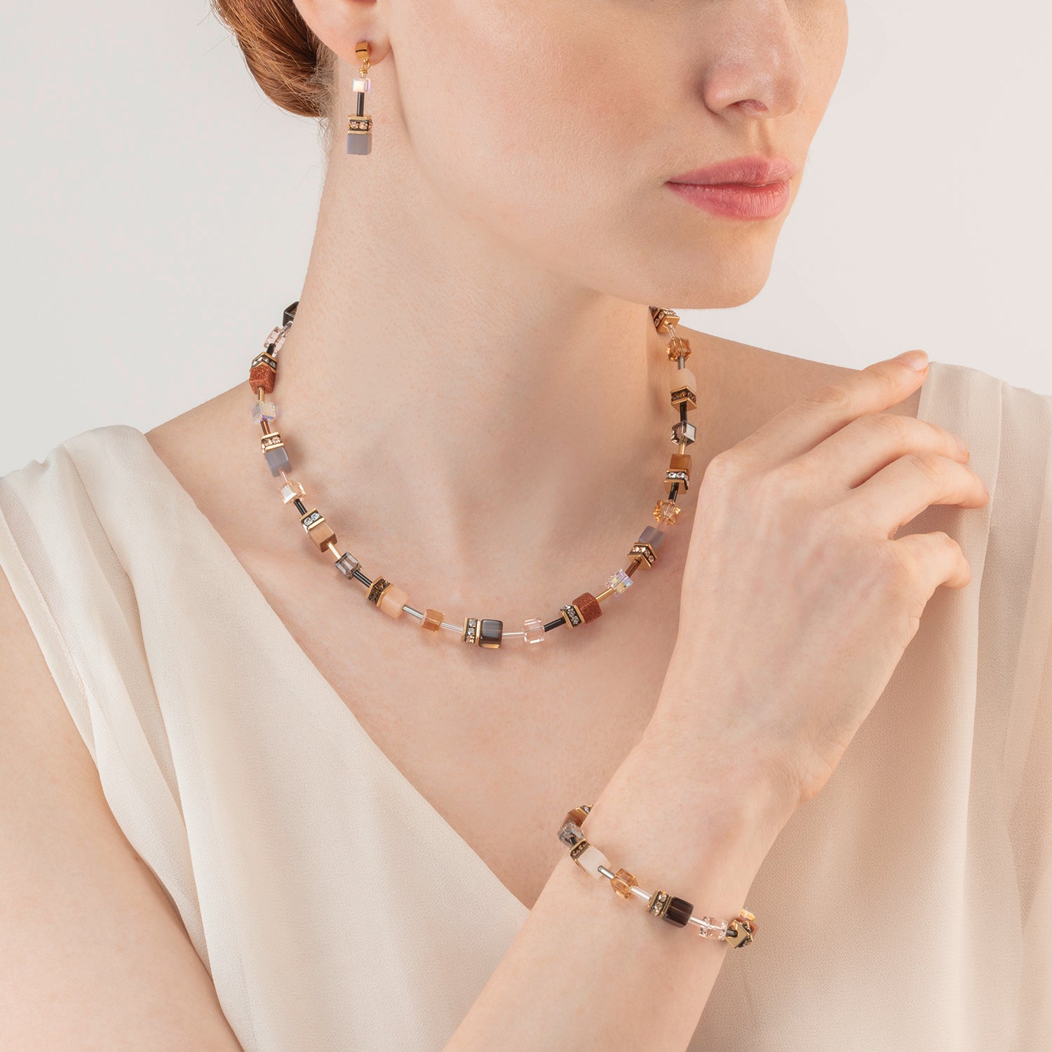 GeoCUBE® Iconic Precious necklace brown