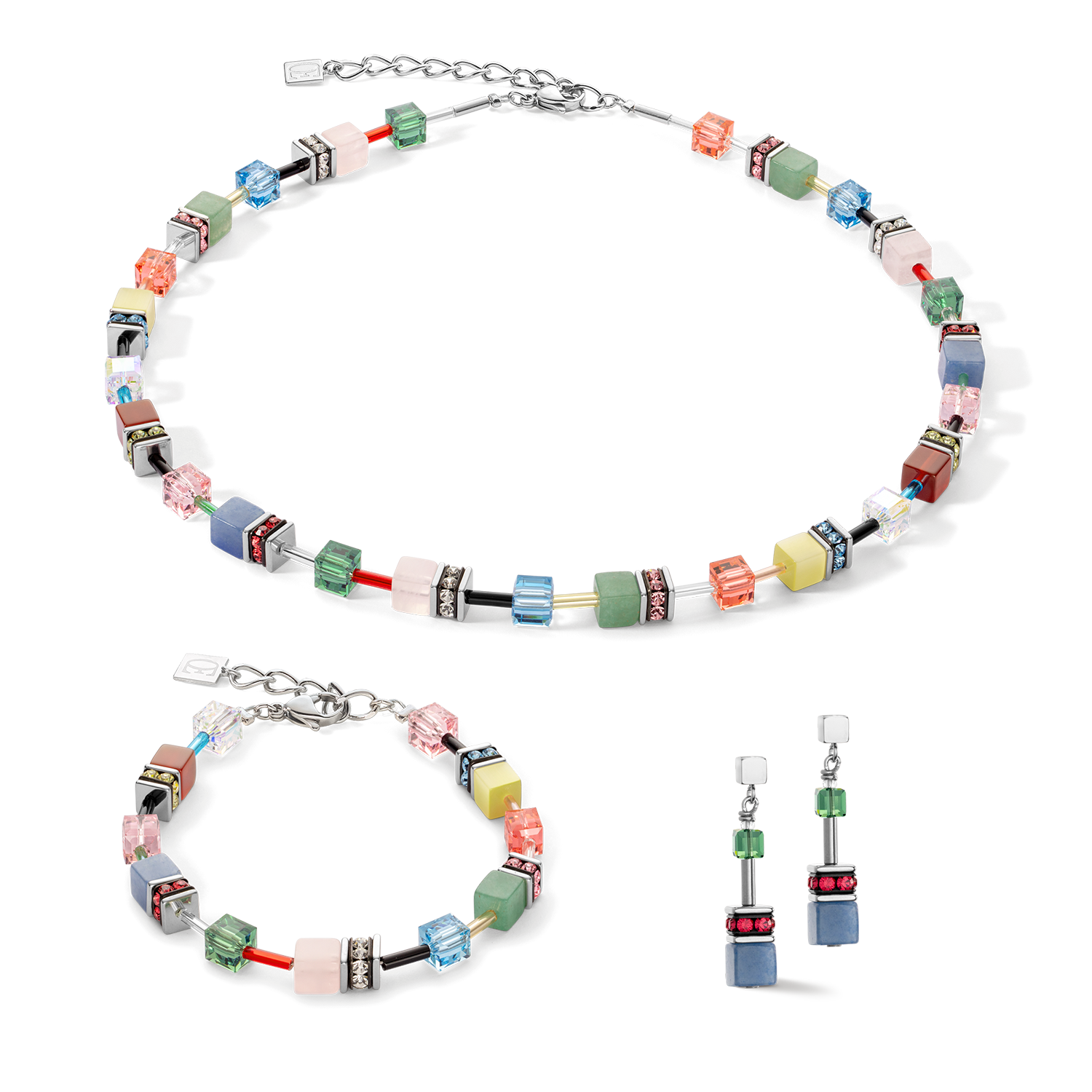 GeoCUBE® Iconic Precious necklace Multicolour Delight