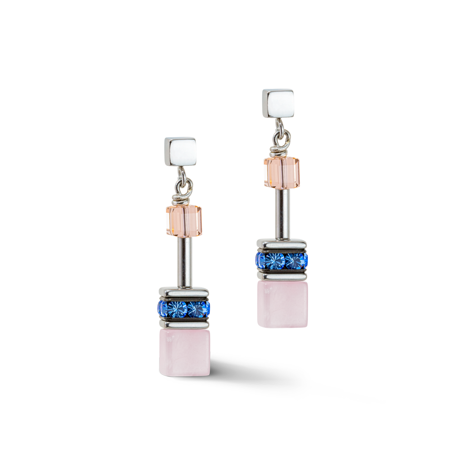 GeoCUBE® Iconic Precious earrings lilac-blue