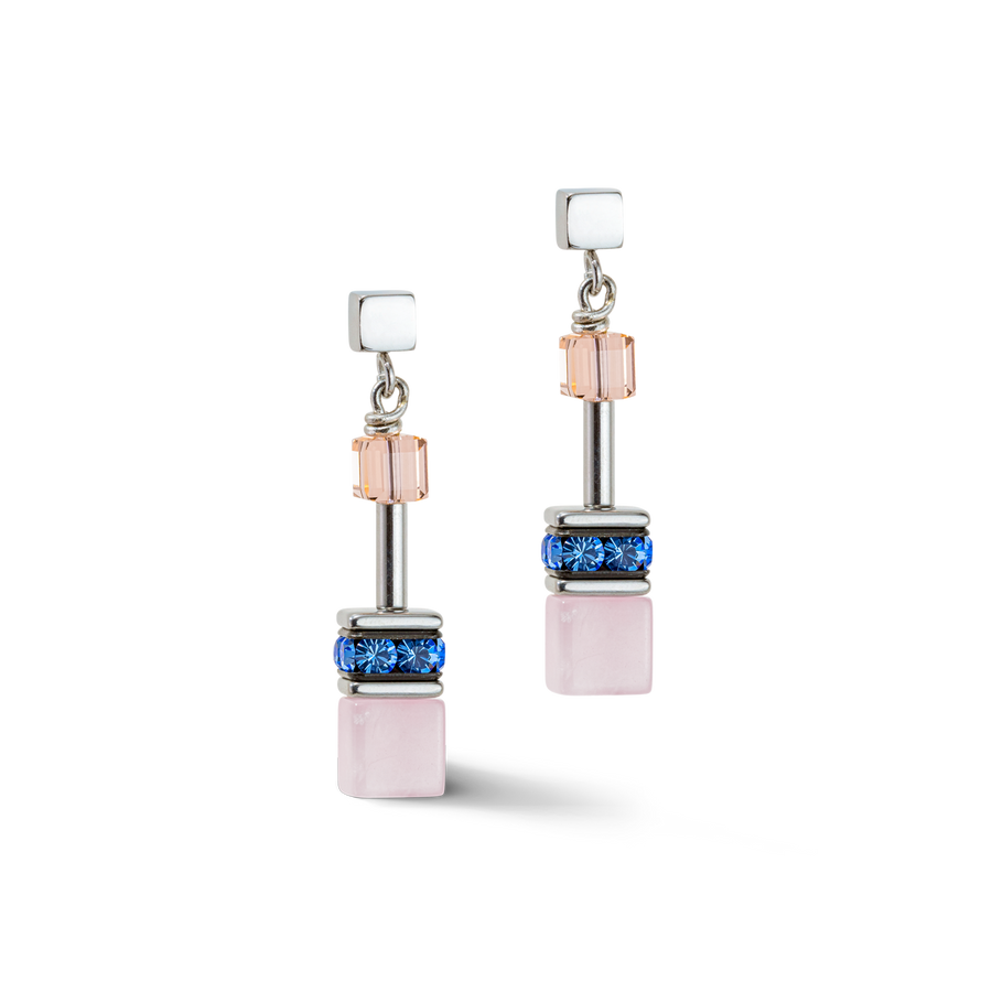 GeoCUBE® Iconic Precious earrings lilac-blue