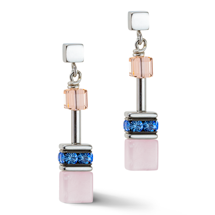 GeoCUBE® Iconic Precious earrings lilac-blue