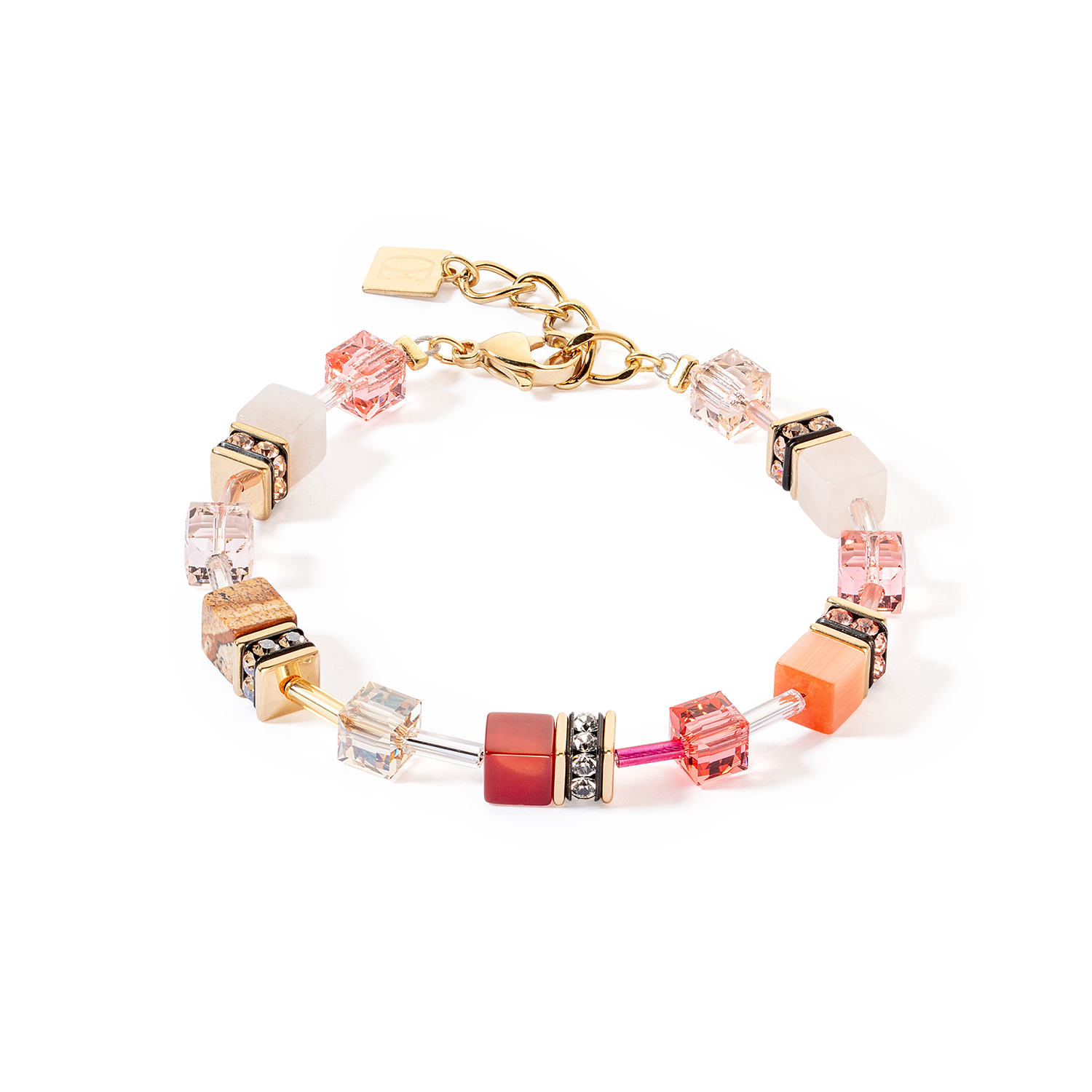 GeoCUBE® Iconic Precious bracelet red-beige