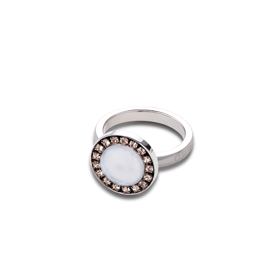 Ring  Crystals & two-tone glass white