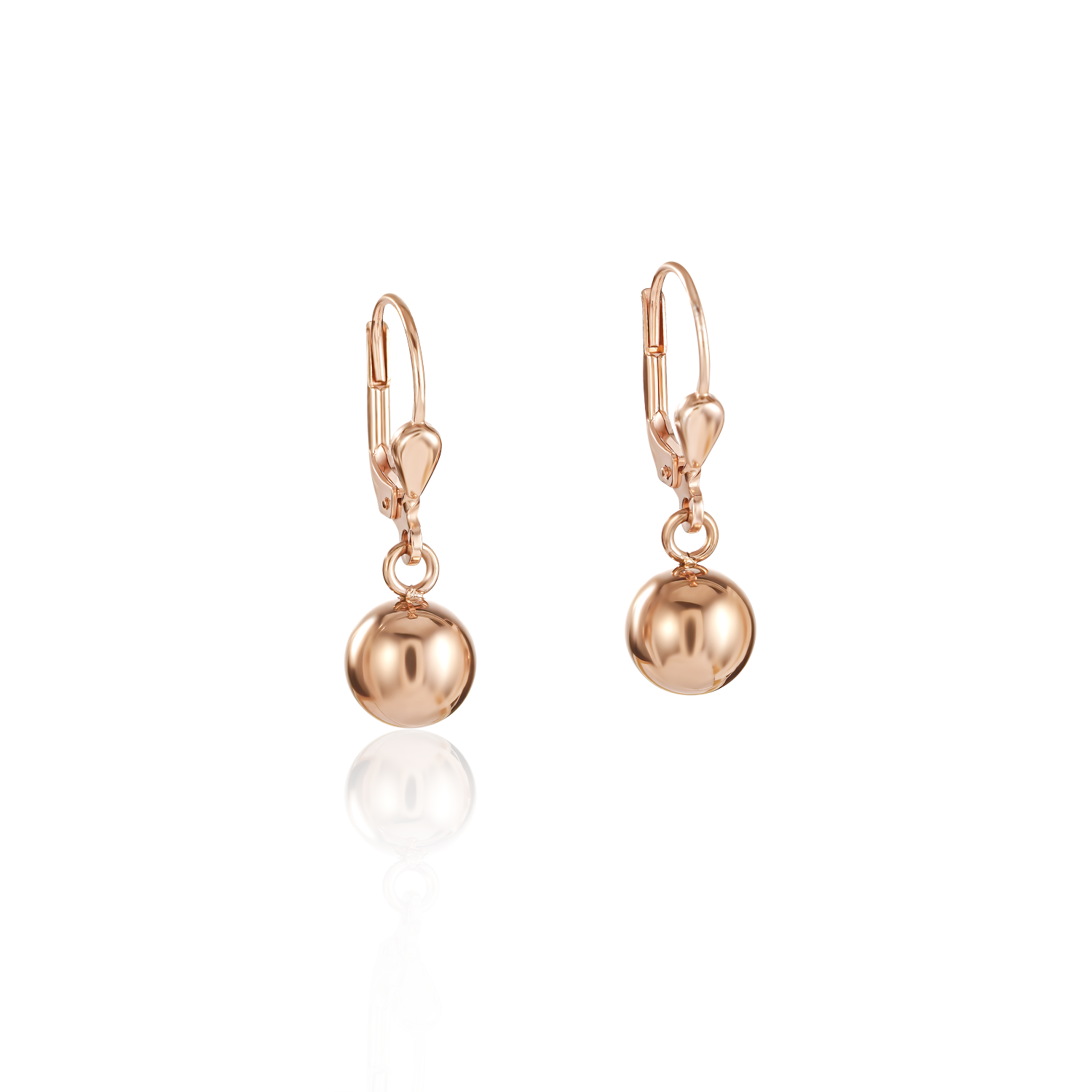 Earrings haematite & stainless steel rose gold