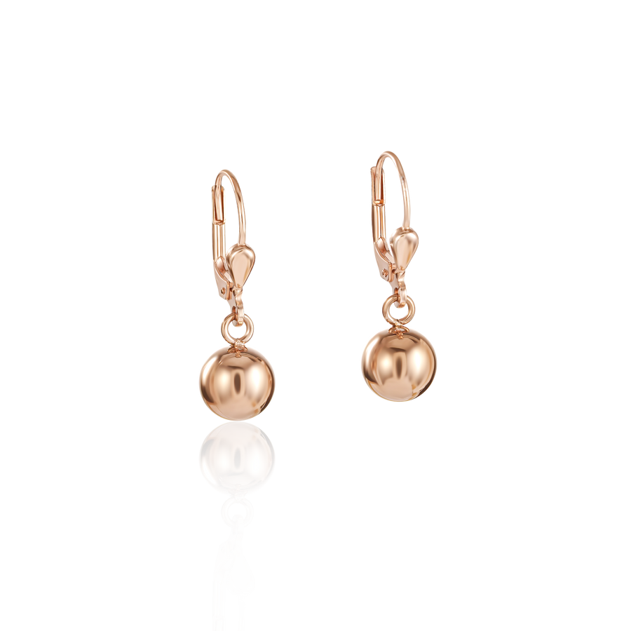 Earrings haematite & stainless steel rose gold