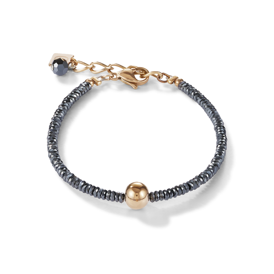 Bracelet haematite & stainless steel rose gold