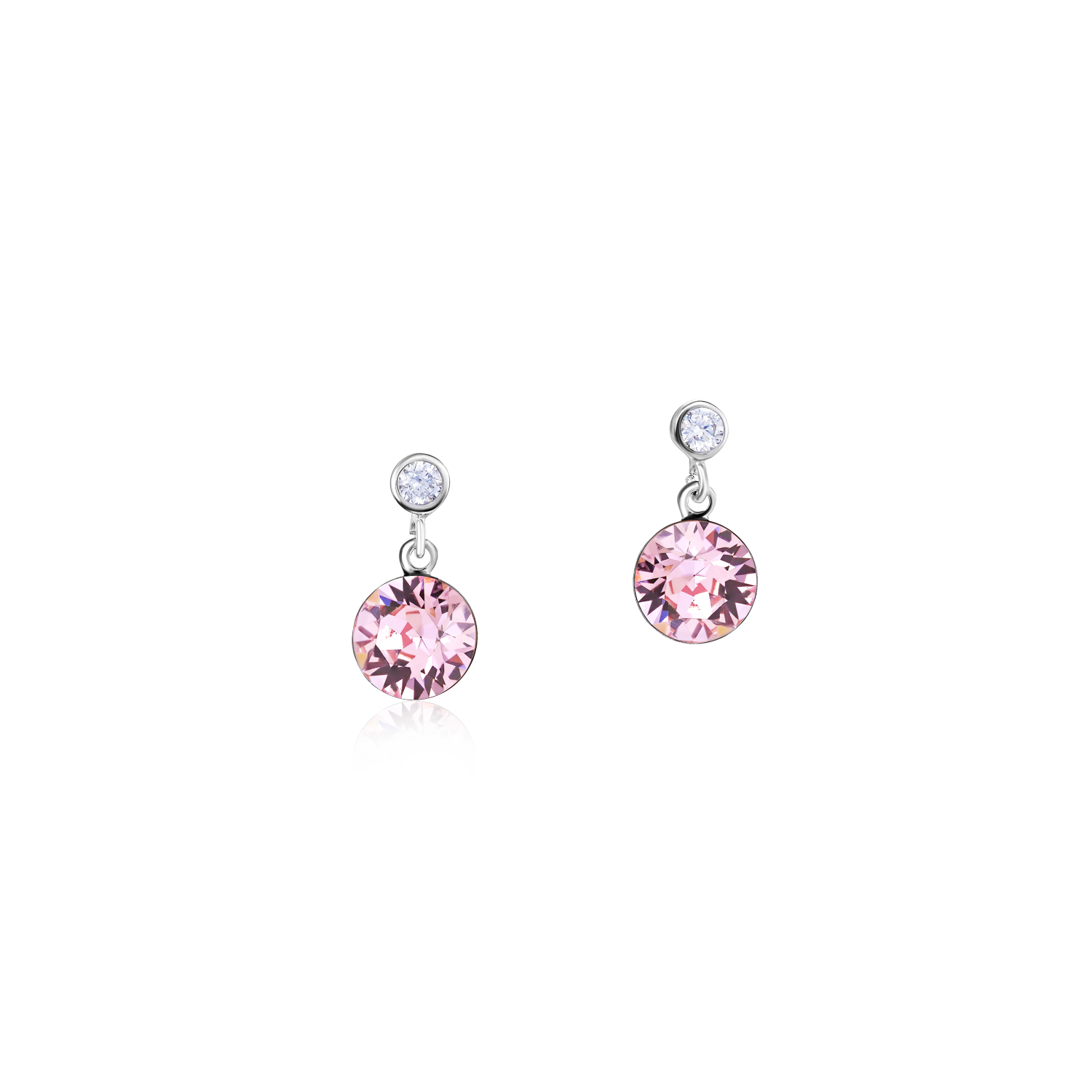 Earrings  Crystals & stainless steel light rose