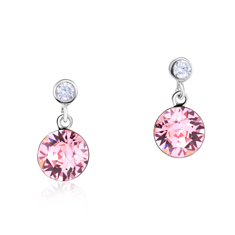 Earrings  Crystals & stainless steel light rose