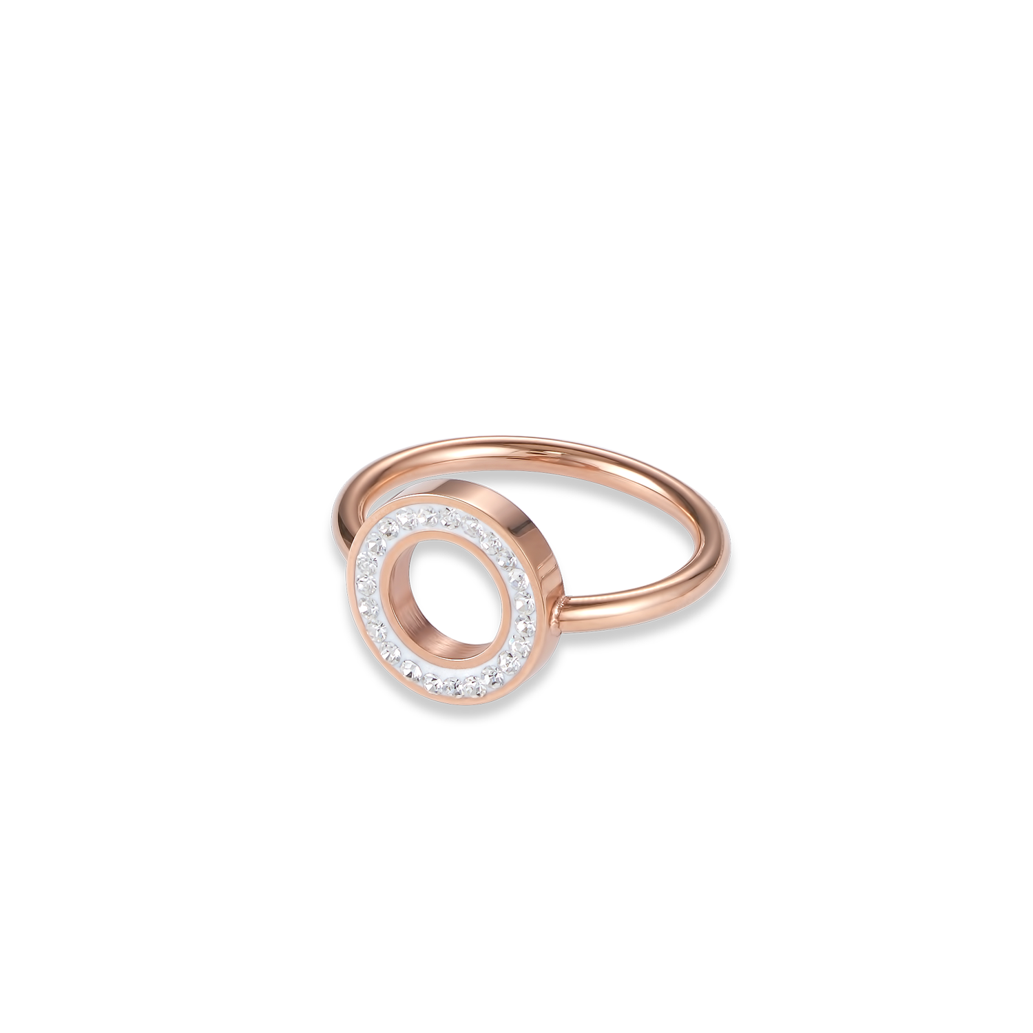 Ring Crystals pavé crystal small & stainless steel rose gold