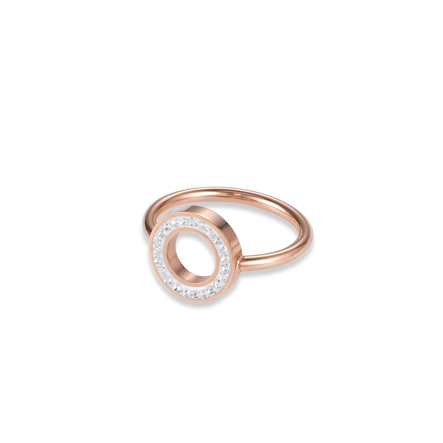 Ring Crystals pavé crystal small & stainless steel rose gold