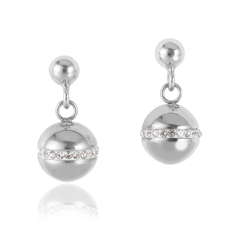 Earrings TwistedPEARLS stainless steel silver