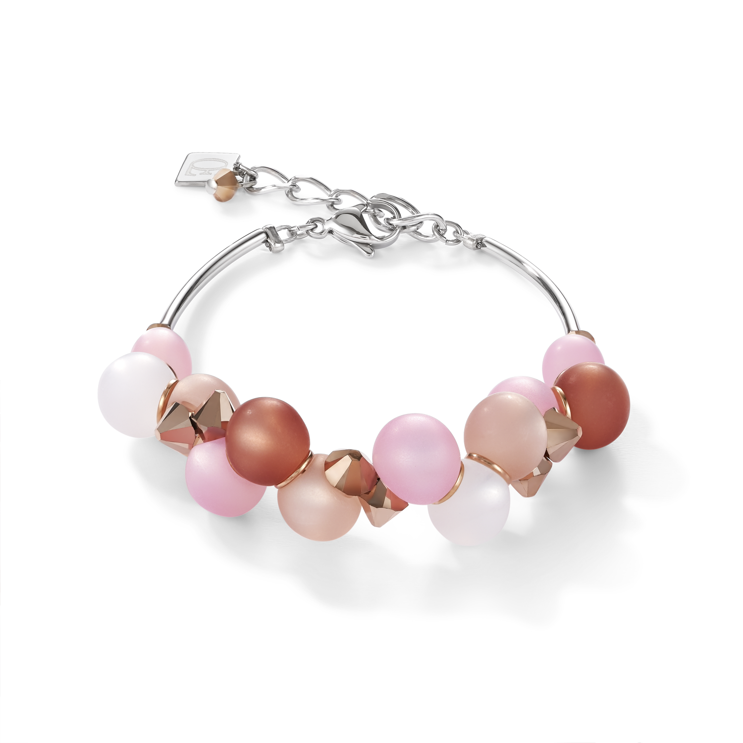 Bracelet Polaris,Crystals & stainless steel rose-beige