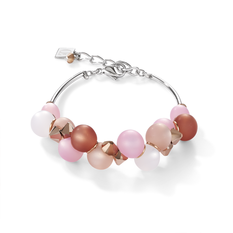 Bracelet Polaris,Crystals & stainless steel rose-beige