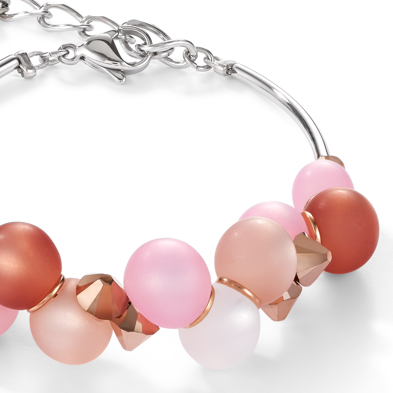 Bracelet Polaris,Crystals & stainless steel rose-beige