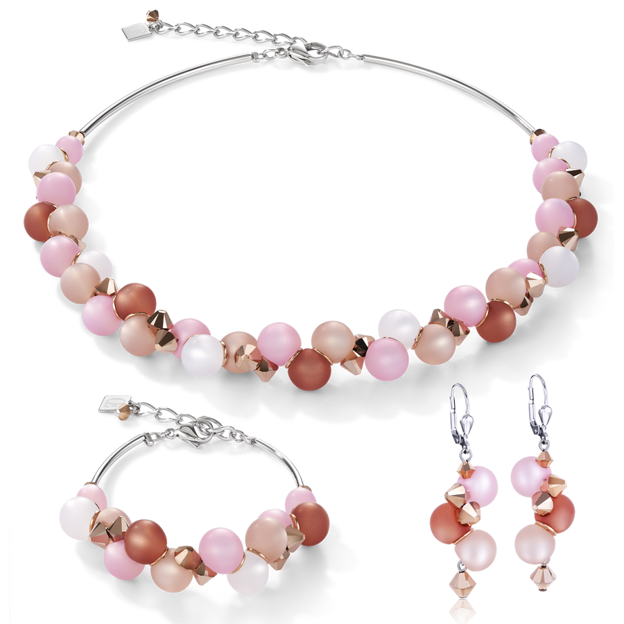 Bracelet Polaris,Crystals & stainless steel rose-beige