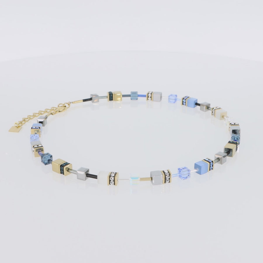 GeoCUBE® Necklace blue-gold