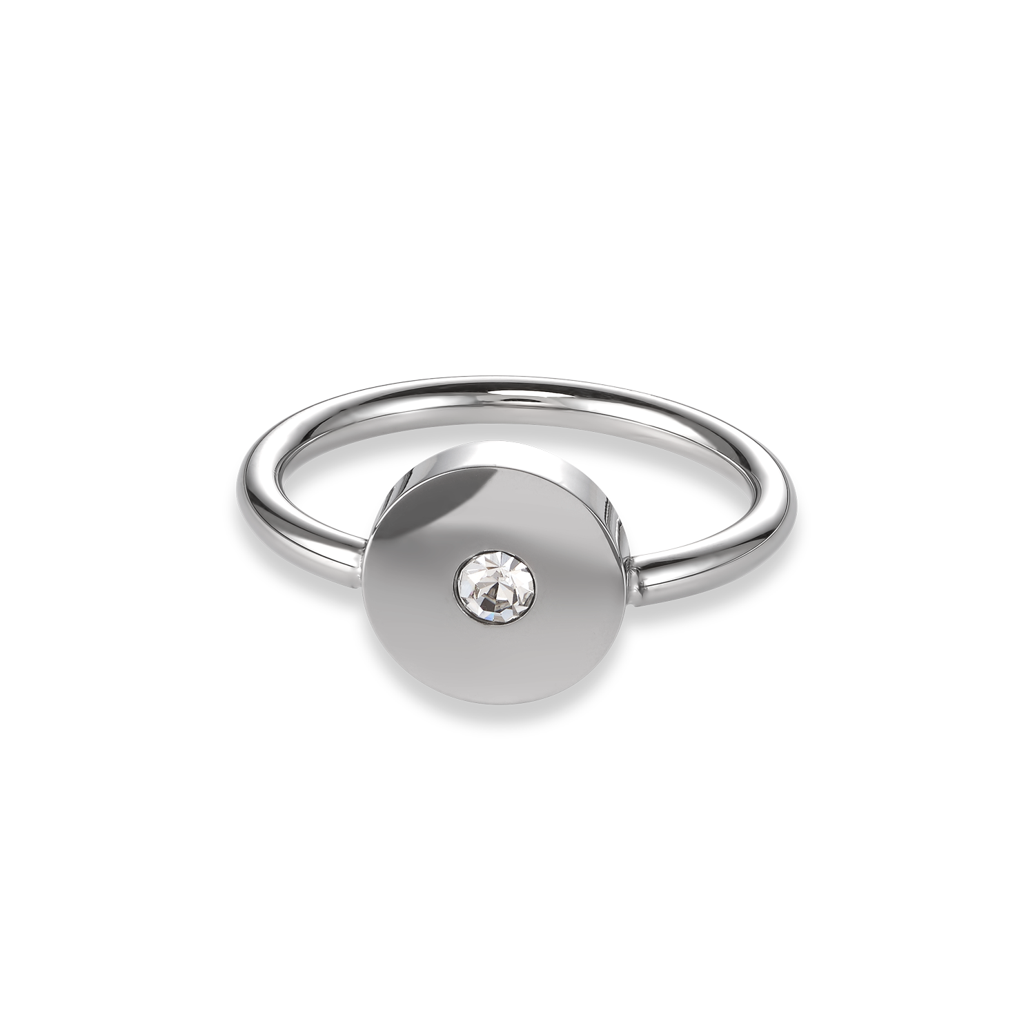 Ring SparklingCOINS stainless steel silver