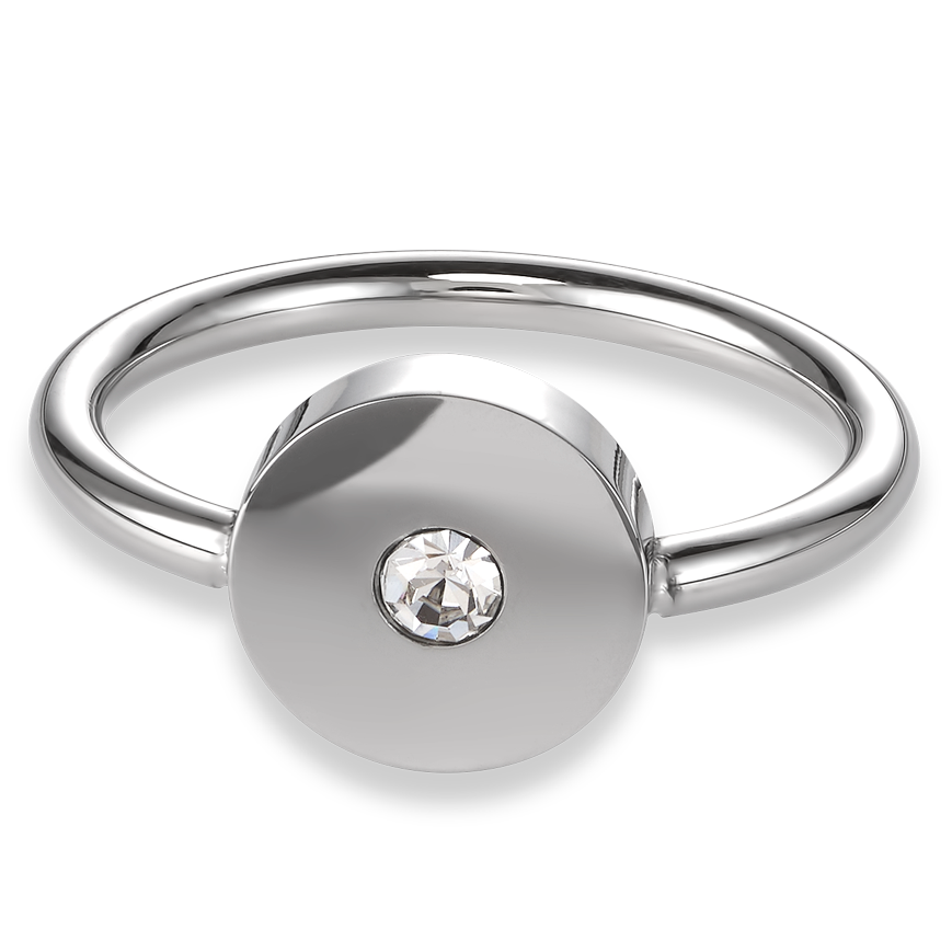 Ring SparklingCOINS stainless steel silver