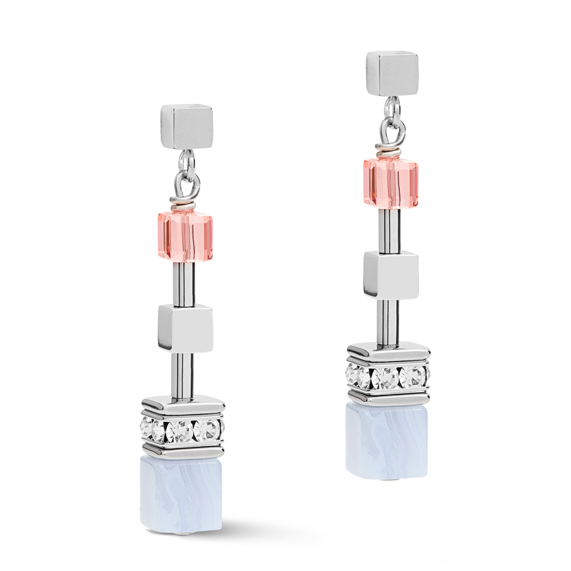 Earrings GeoCUBE® Multitask summer multi pastel-silver