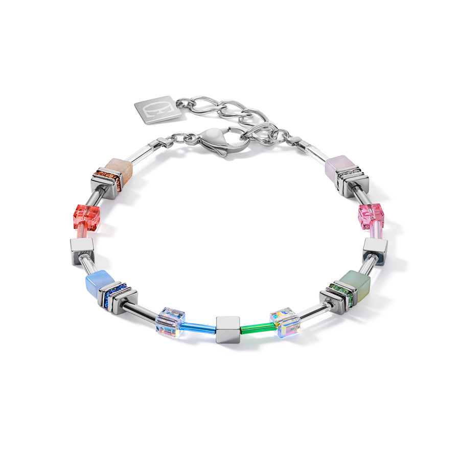 Bracelet GeoCUBE® Multitask 4-in-1 summer multi pastel-silver