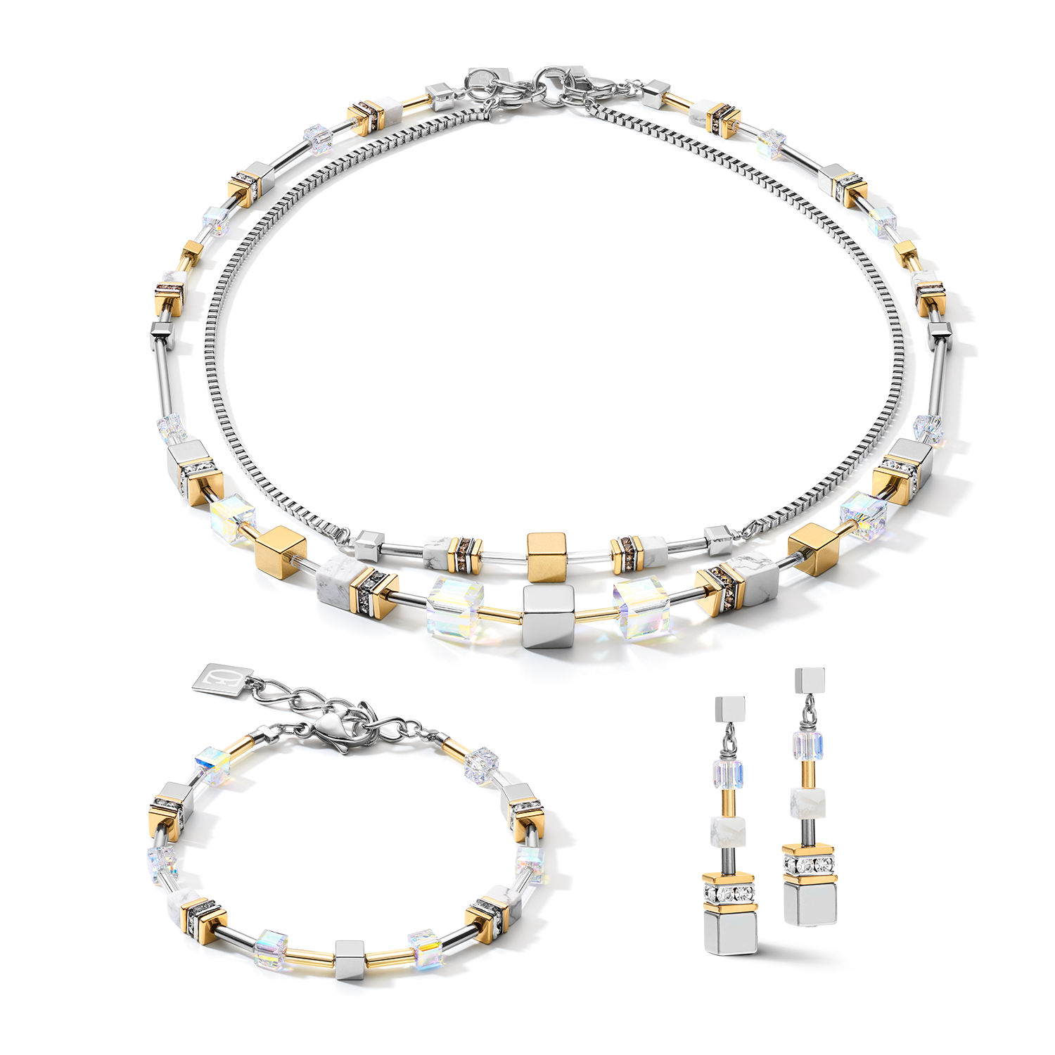 Bracelet GeoCUBE® Multitask 4-in-1 gold-silver