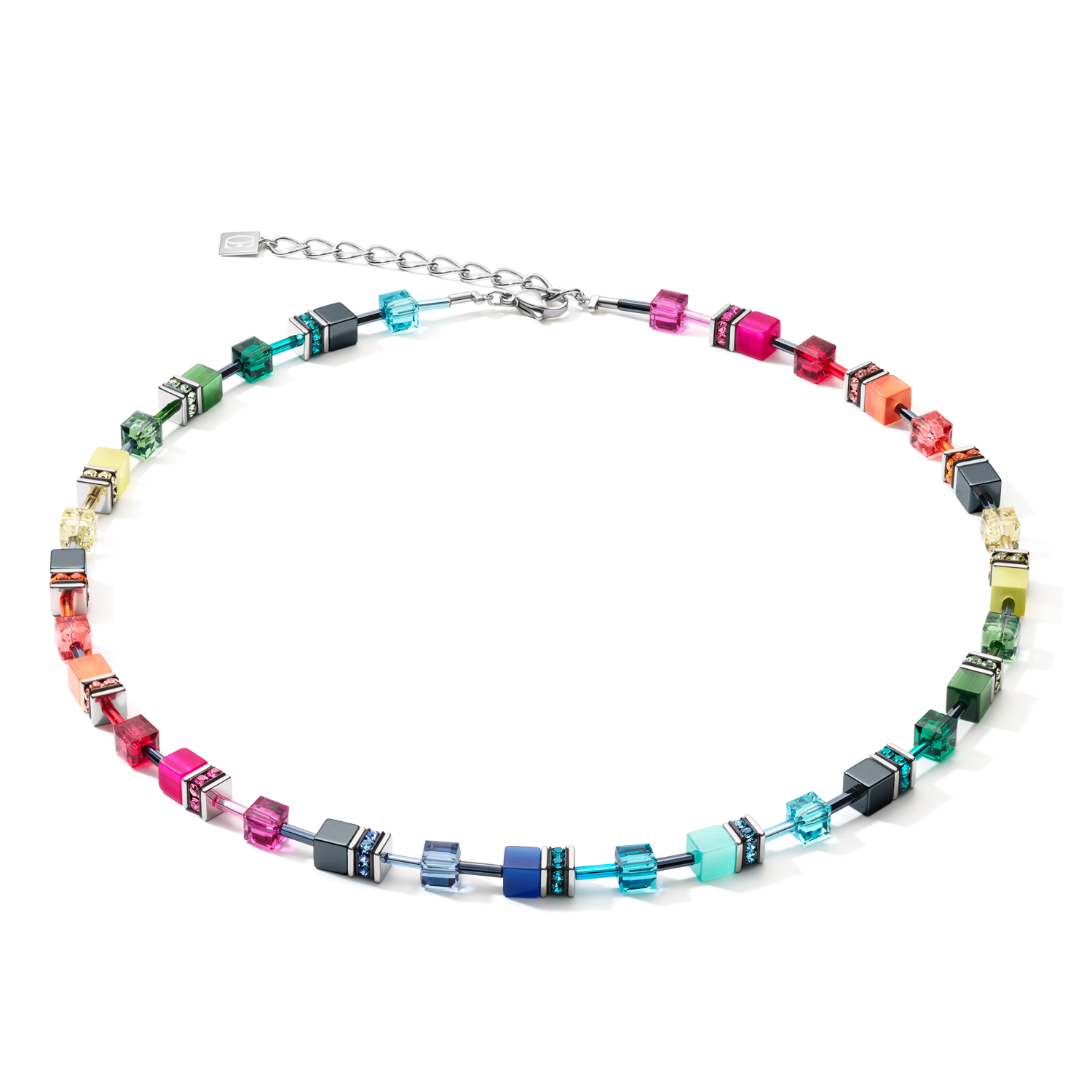Necklace GeoCUBE® medium multicolour rainbow