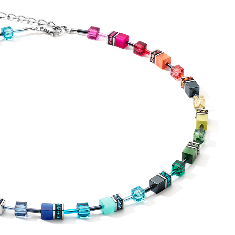 Necklace GeoCUBE® medium multicolour rainbow