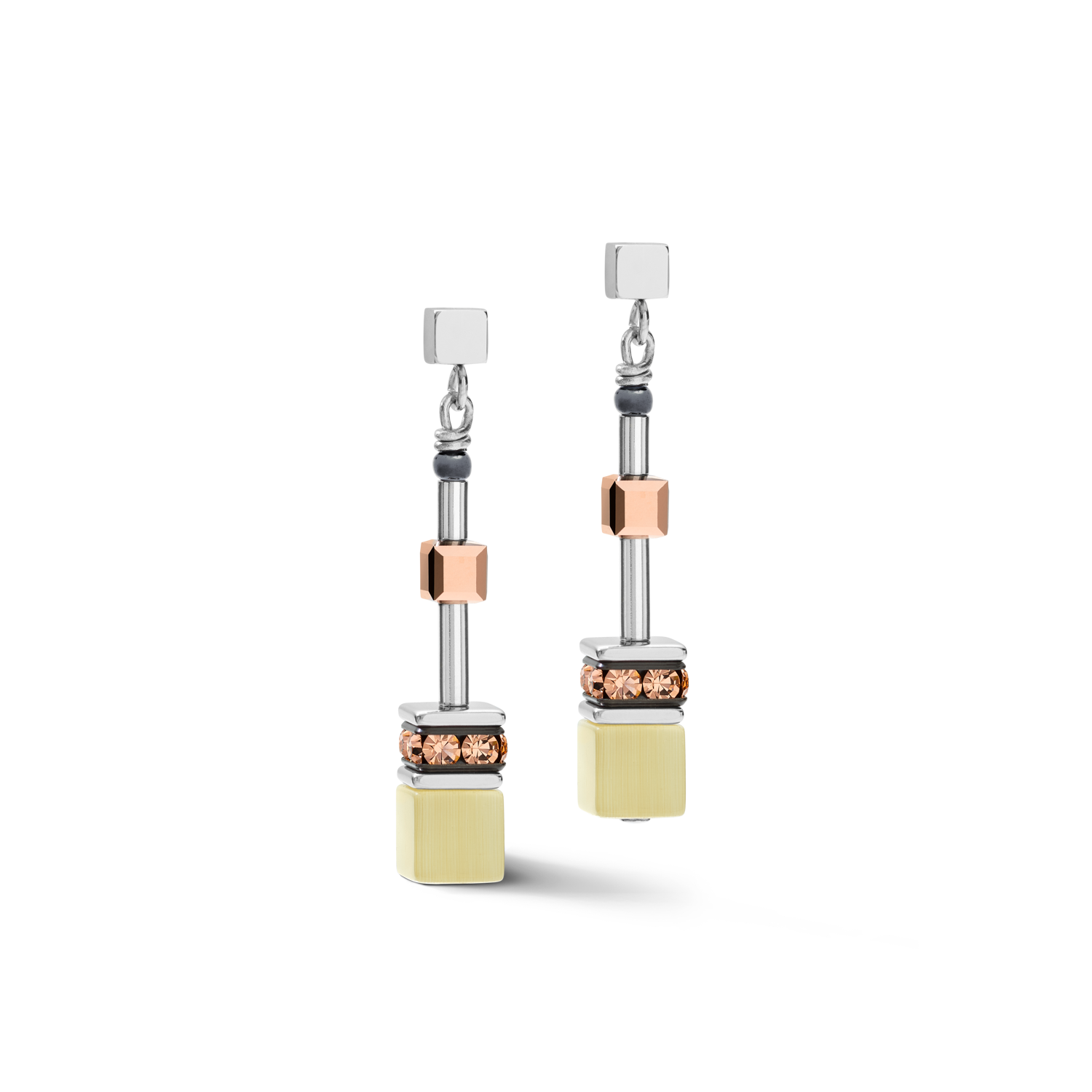 Earrings GeoCUBE® medium olive-peach