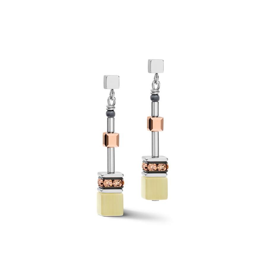 Earrings GeoCUBE® medium olive-peach