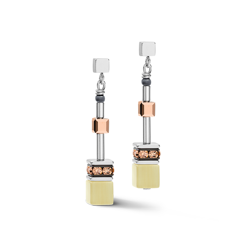 Earrings GeoCUBE® medium olive-peach