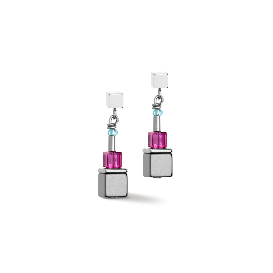 Cube Story Colour Couple earrings hematite rainbow