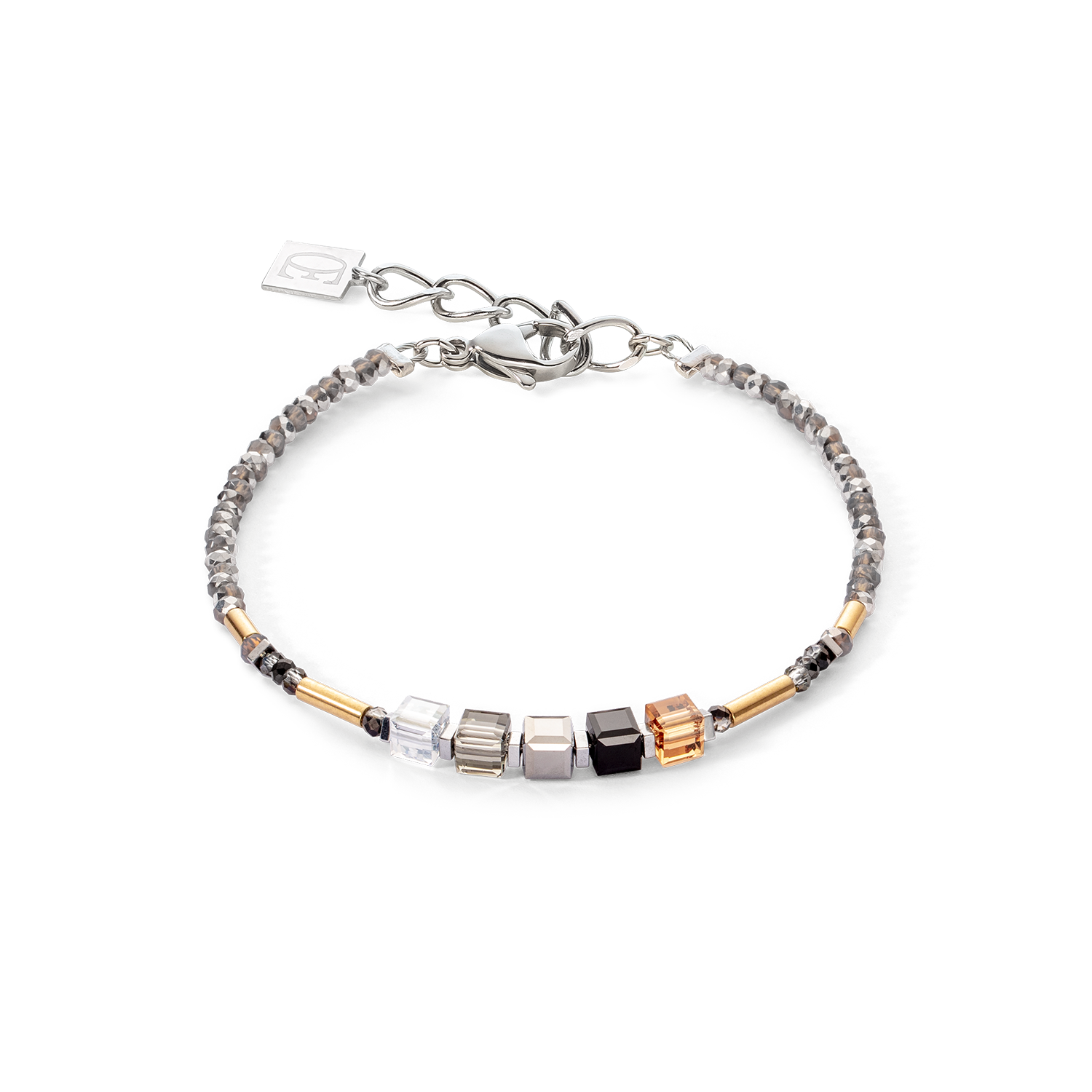 Cube Story Minimalistic Sparkling bracelet grey gold